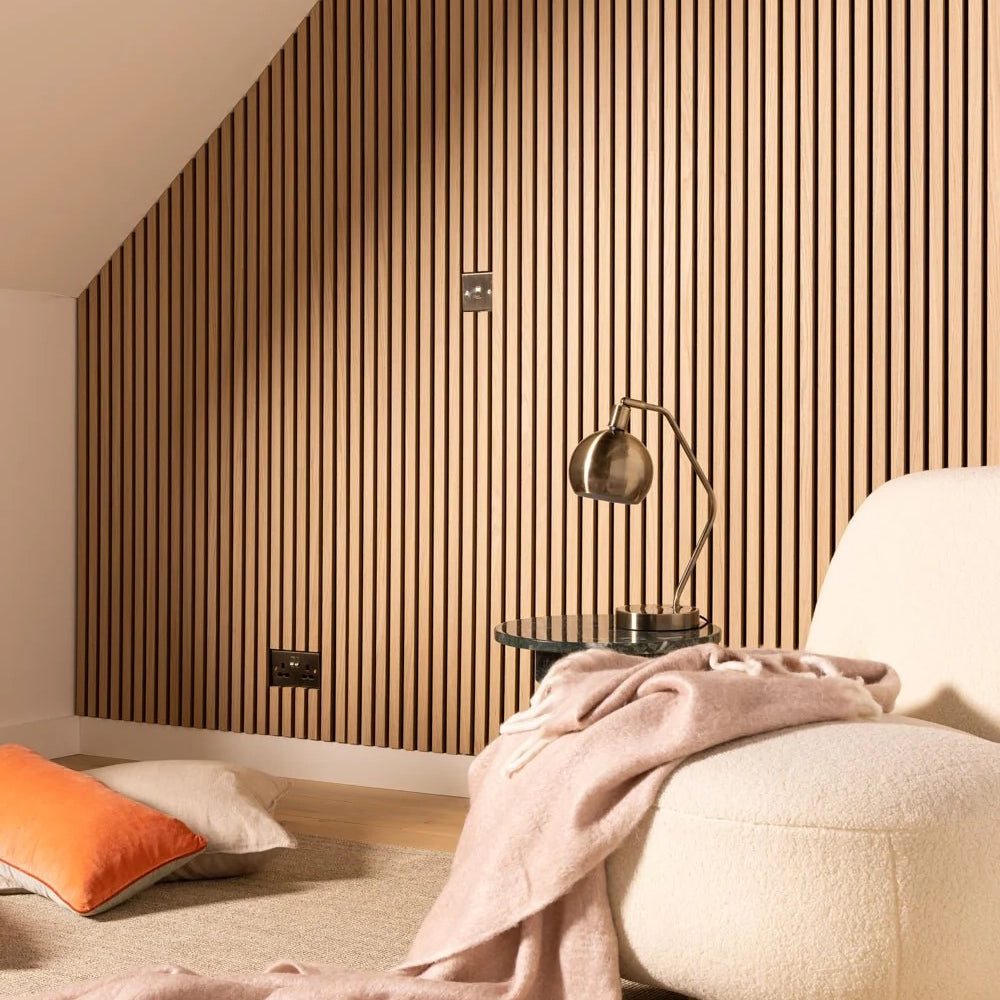 3D Acoustic Slat Golden Oak Wood Wall Panel