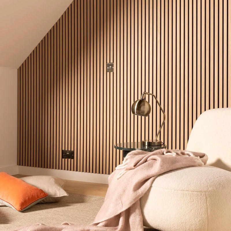 3D Acoustic Slat Golden Oak Wood Wall Panel