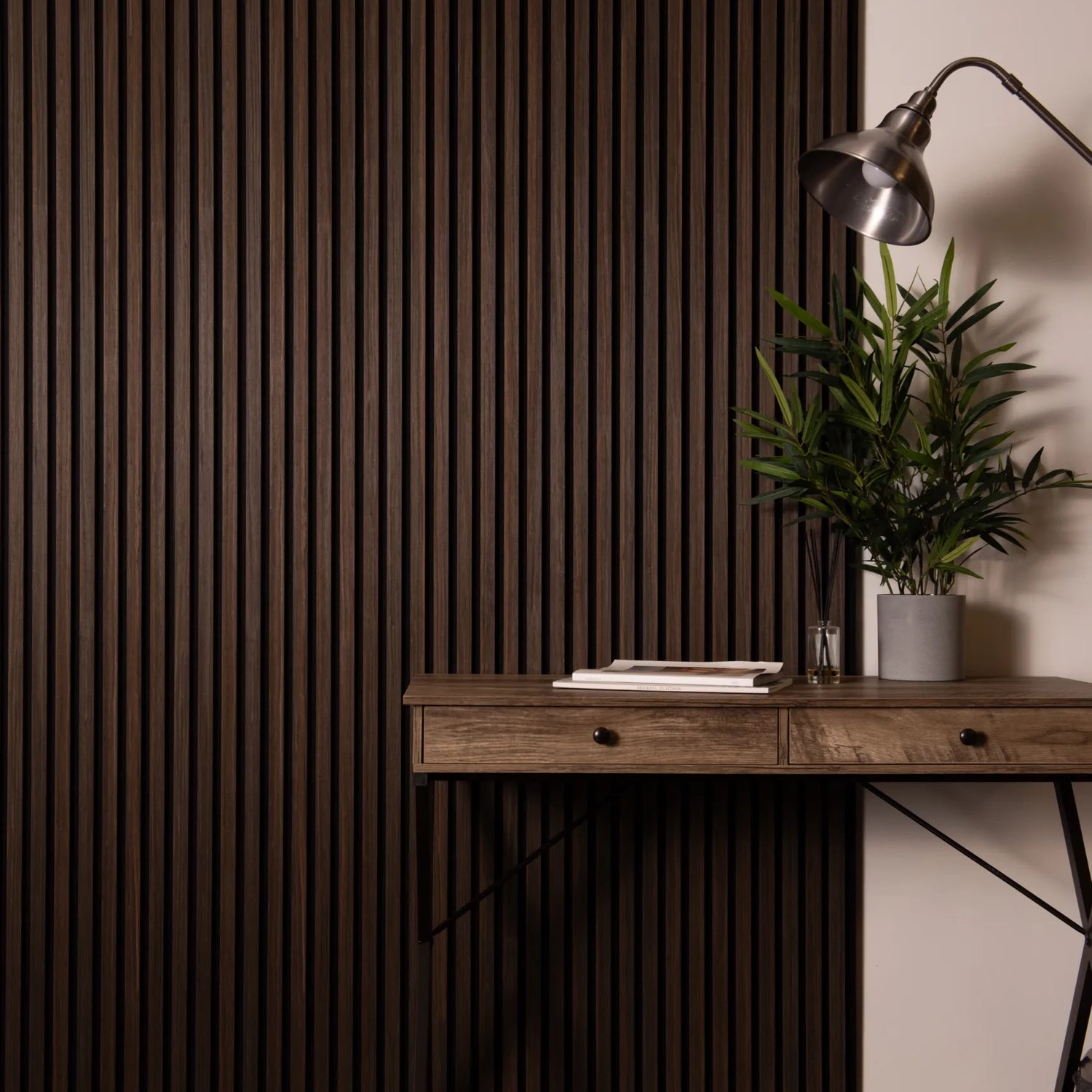 3D Acoustic Slat American Smoked Oak Wood Wall Panel