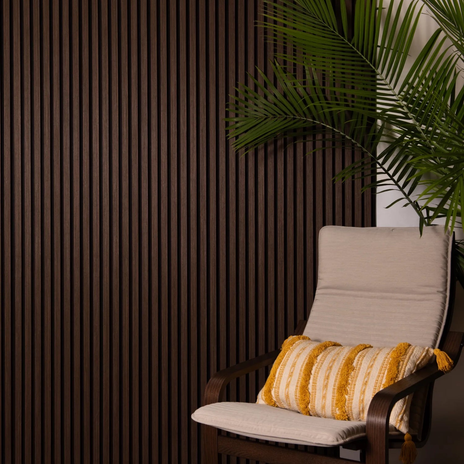 3D Acoustic Slat American Smoked Oak Wood Wall Panel