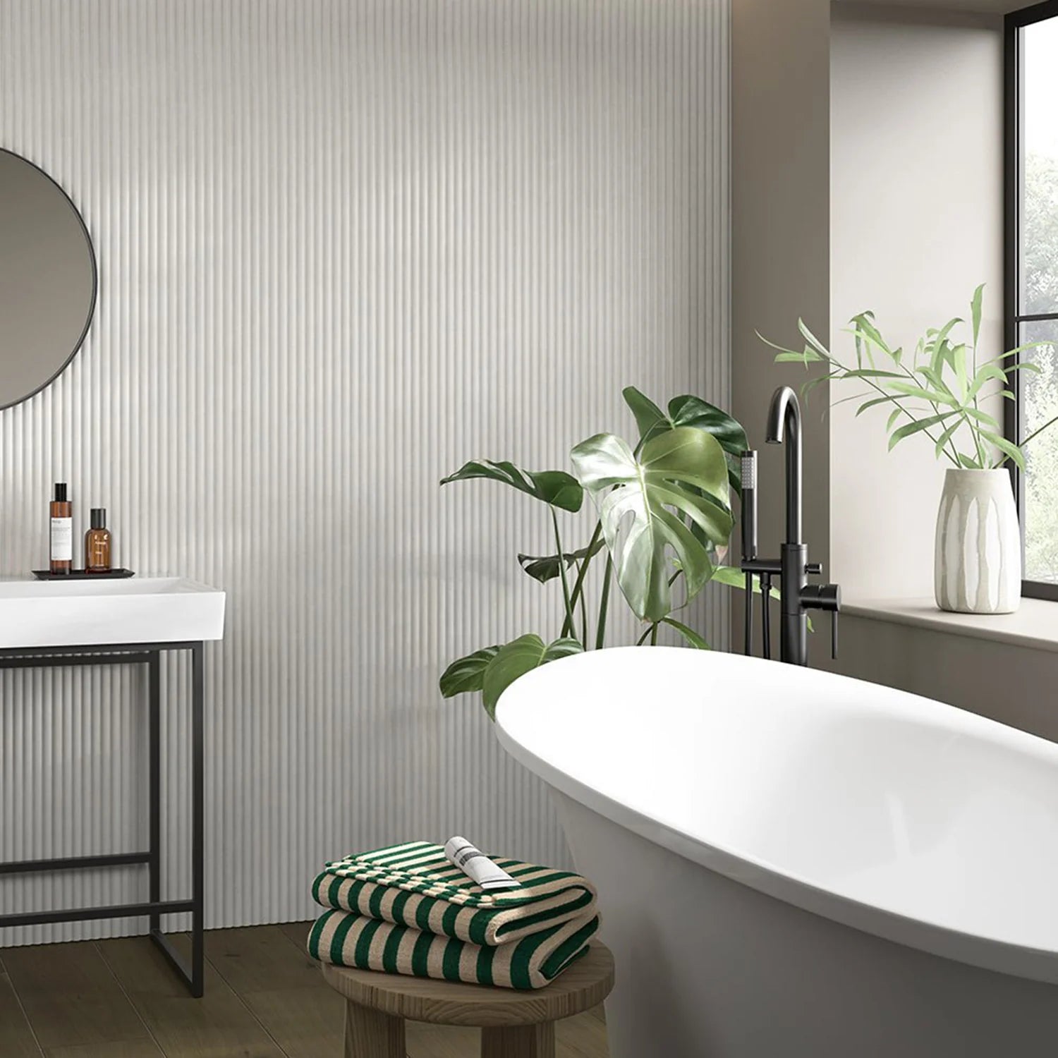 Slatpanel Non-Acoustic Wood Panels for Bathrooms