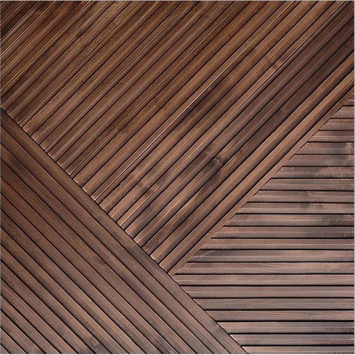 Dark Brown Tangram Mosaic Solid Wood Wall Panel | GroovePanel® - The Panel Hub