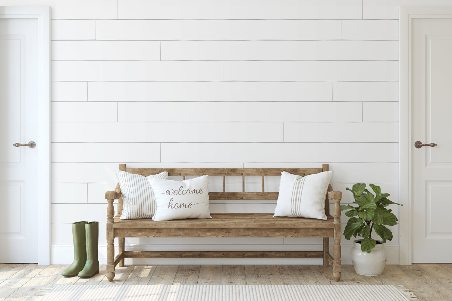 farmhouse-entryway-wooden-bench-near-white-shiplap-wall-interior-mockup-3d-render-The Panel Hub