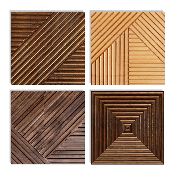 Mixed Mosaic Solid Wood Sample Box Wall Panel | GroovePanel®