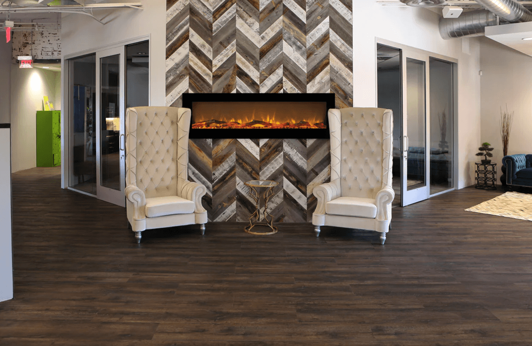 Chevron Pattern Wood Trim Accent Wall