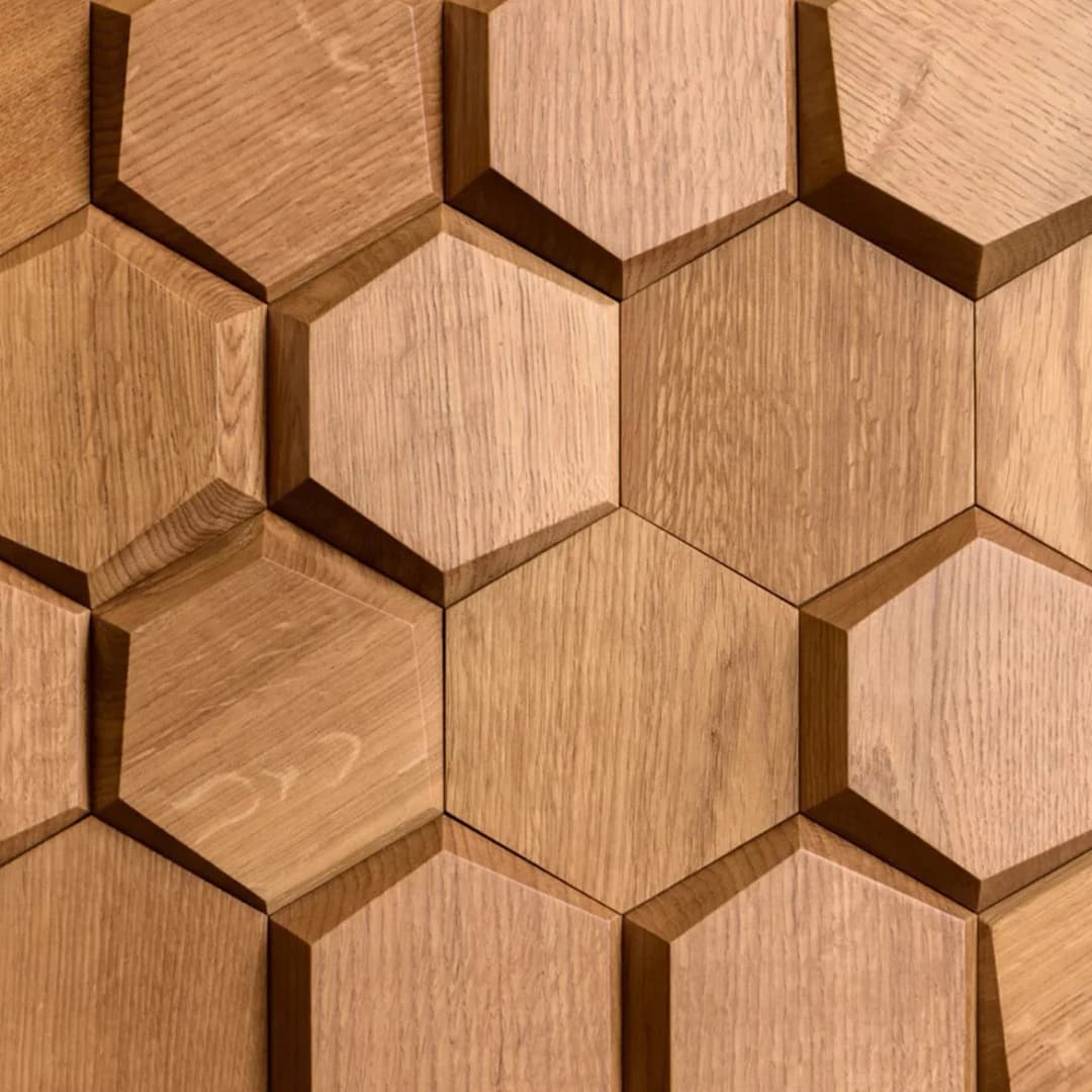 Honey Mosaic Wood Wall Panel