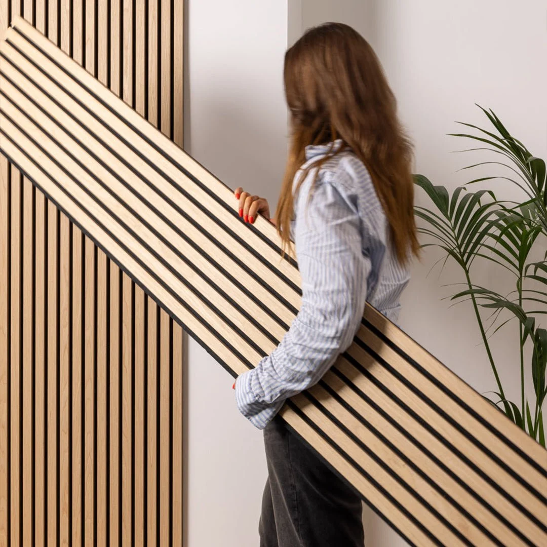 America Golden Acoustic Wall Panels | 3 - Sided Wood Veneer | SoundPanel® - The Panel Hub