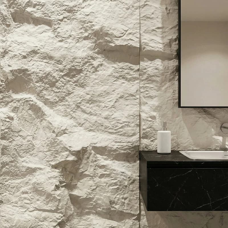 Highland Rock Wall Panel - White - View 19
