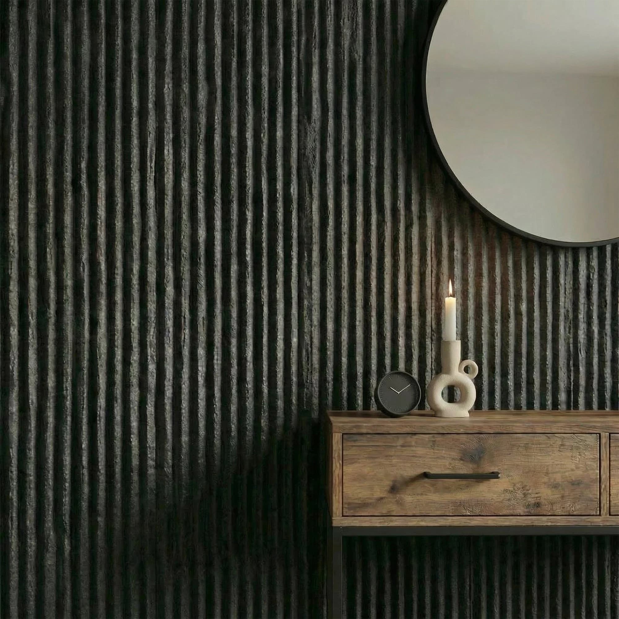 Ridge Rock Wall Panel in Dark Charcoal — view 1