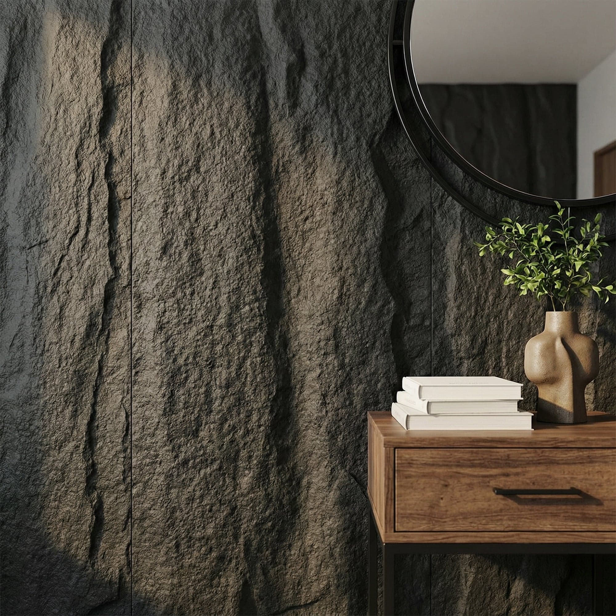 Stone Rock Wall Panel - Dark - View 1