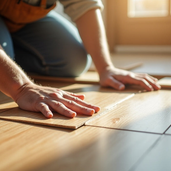 Homeowner finishing the final step of installation, demonstrating how to install SPC flooring correctly for a clean, elegant, and long-lasting result.