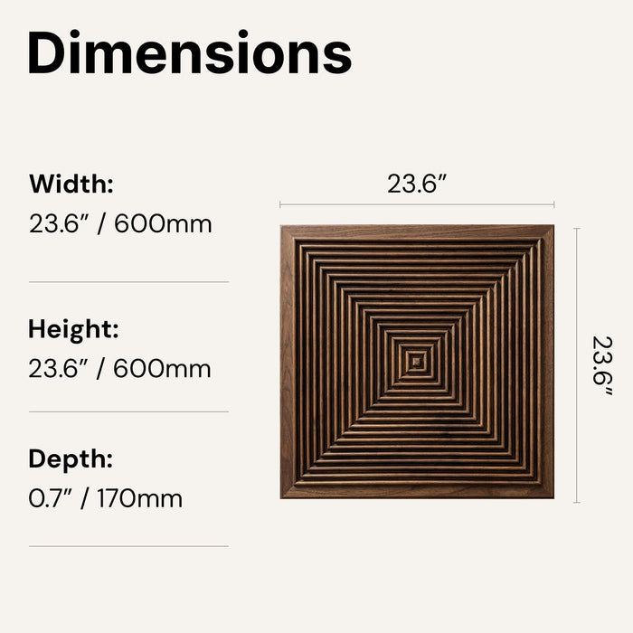 3D Concentric Square Wood Wall Panel | GroovePanel®