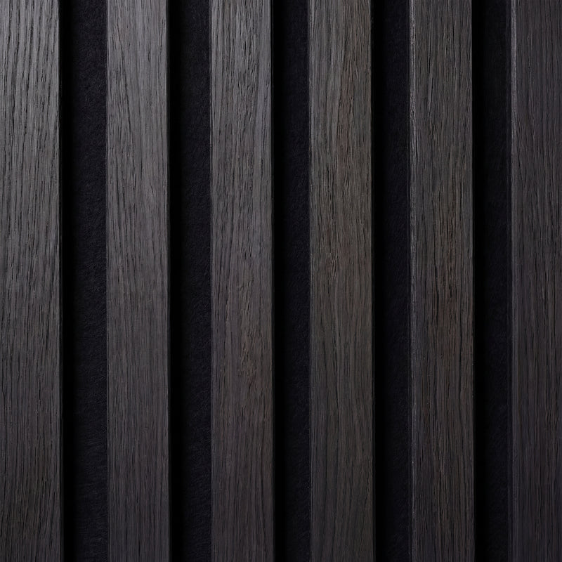 Acoustic Slat Wood Wall Panels in Smoked Oak — view 3