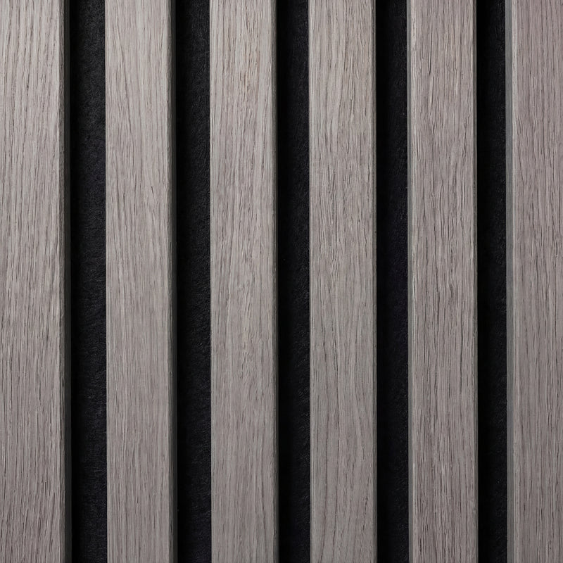 Acoustic Slat Wood Wall Panels in Grey Oak — view 3