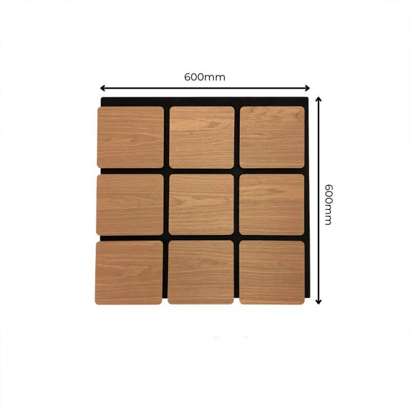 Acoustic Rectangle Wood Wall Panels in Walnut — view 6