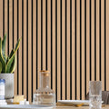 Acoustic Slat Wood Wall Panels in Golden Oak — view 1