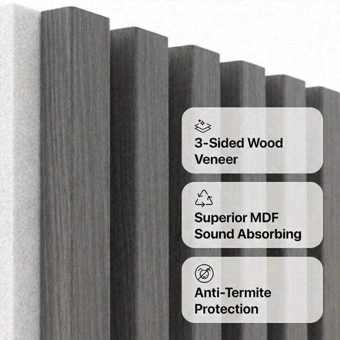 American Acoustic Slat White Felt Wood Wall Panels | SoundPanel™
