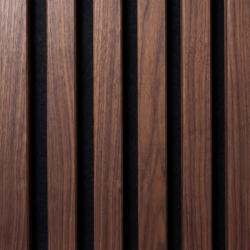 Acoustic Slat Wood Wall Panels in Walnut — view 3