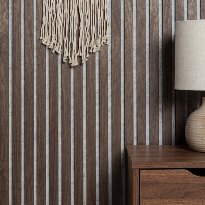 American Acoustic Slat White Felt Wood Wall Panels | SoundPanel™