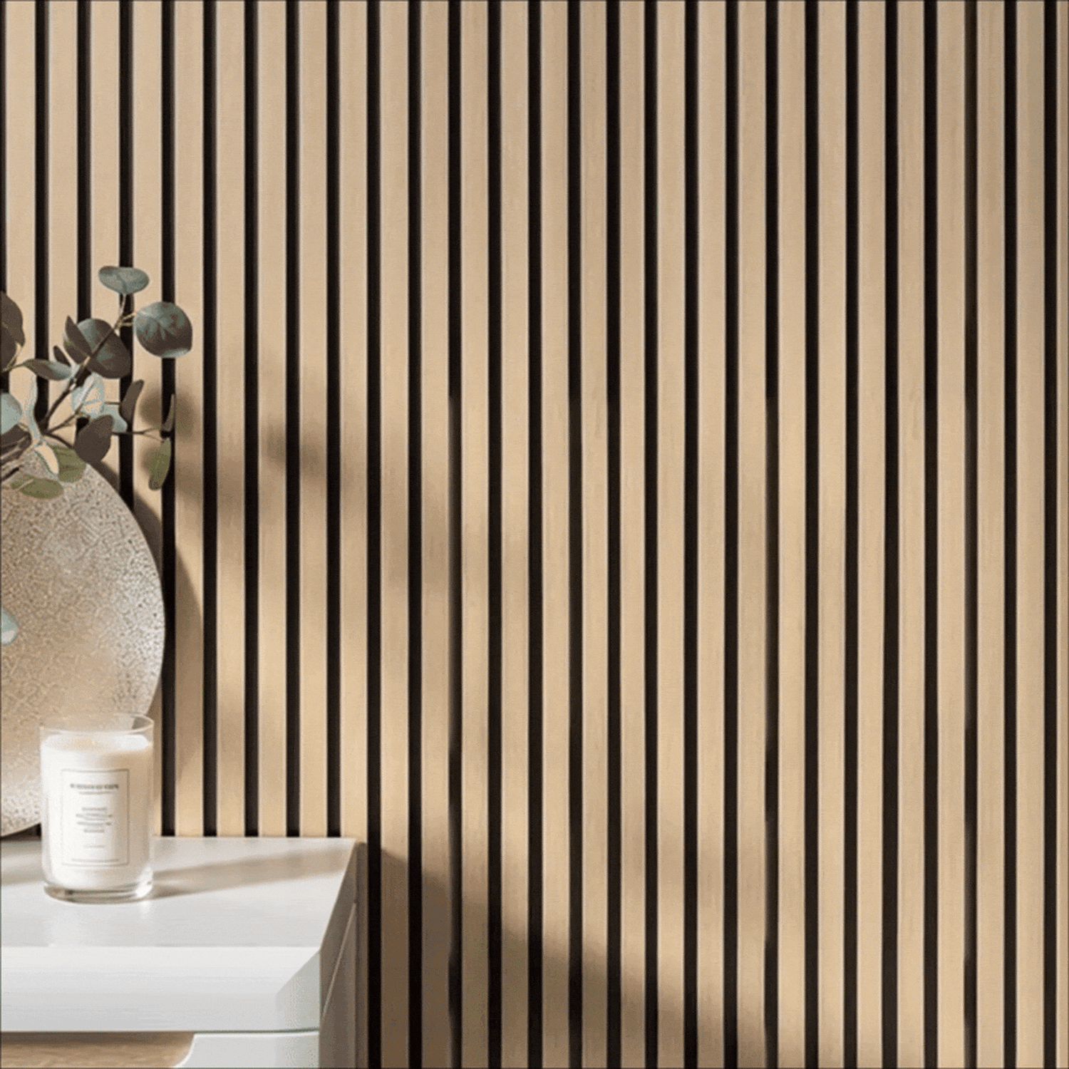 American Golden Acoustic Slat Wood Wall Panels | 3-Sided Veneer | SoundPanel®-Indoor-The Panel Hub