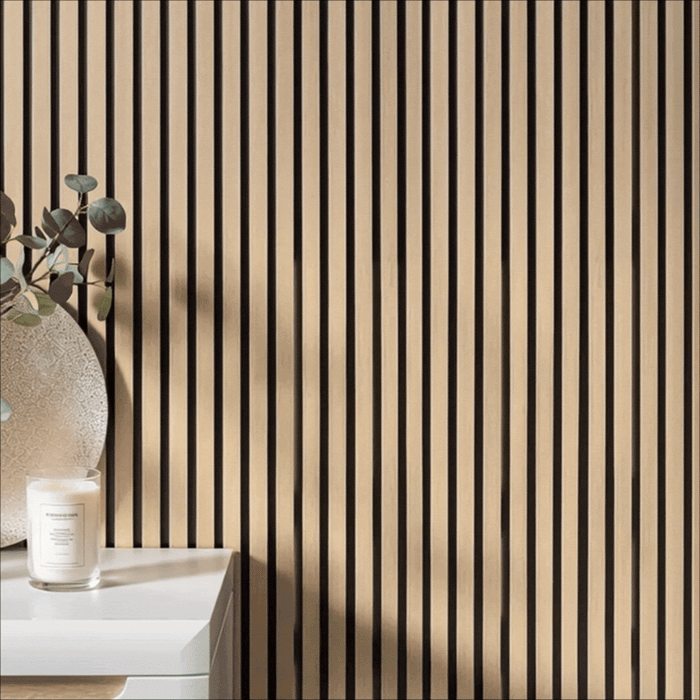 American Golden Acoustic Slat Wood Wall Panels | 3-Sided Veneer | SoundPanel®-Indoor-The Panel Hub