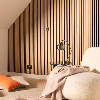 3D Acoustic Slat Golden Oak Wood Wall Panel