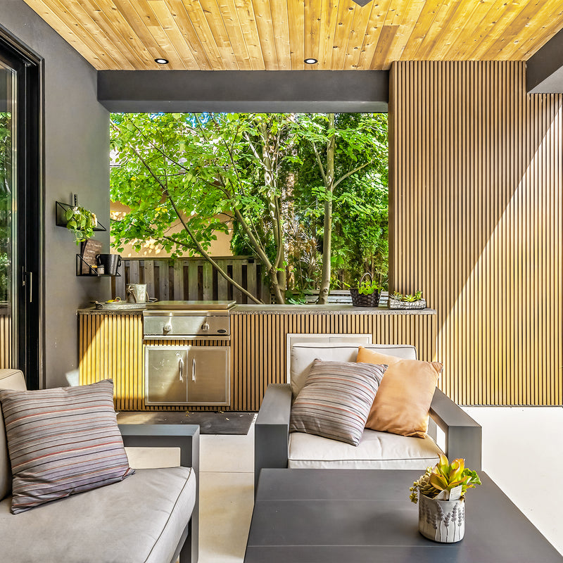 Golden Rosewood Outdoor Wall Panel | LineaPanel®.