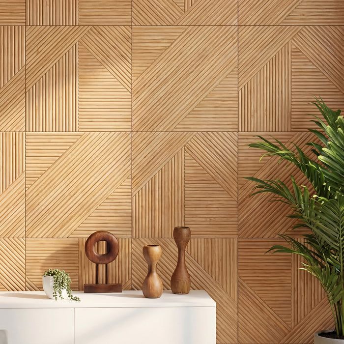 Crossing Lines Solid Wood Wall Panels | GroovePanel®
