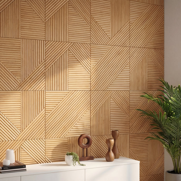 Crossing Lines Solid Wood Wall Panels | GroovePanel®
