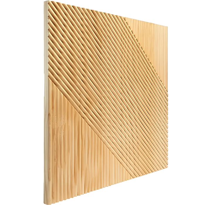 Natural Oak Crossing Lines Solid Wood Wall Panel | GroovePanel®