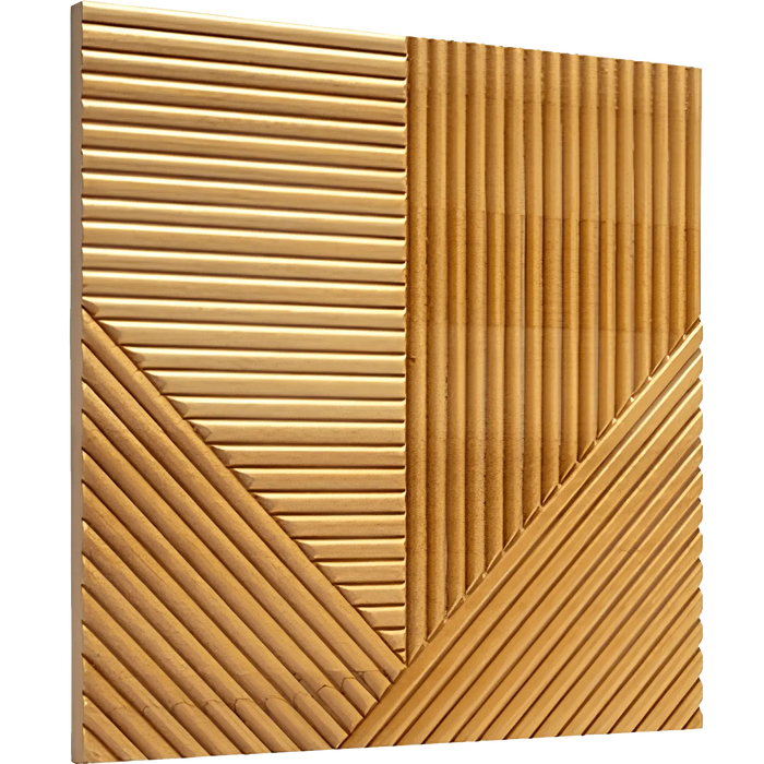 Natural Oak Crossing Lines Solid Wood Wall Panel | GroovePanel®