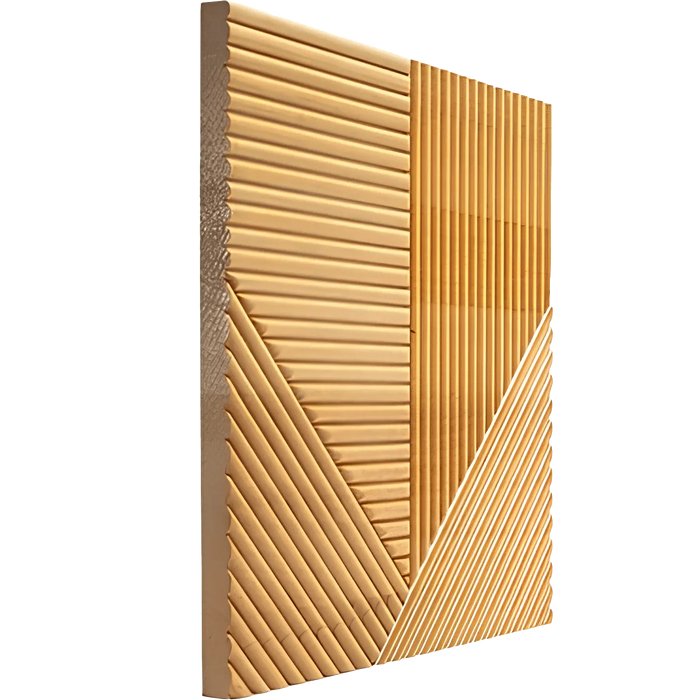 Natural Oak Crossing Lines Solid Wood Wall Panel | GroovePanel®