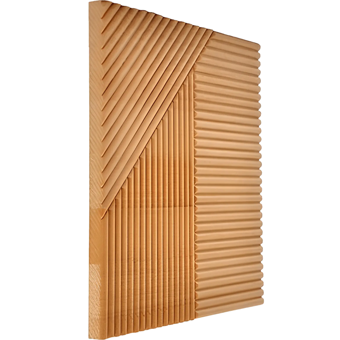 Natural Oak Crossing Lines Solid Wood Wall Panel | GroovePanel®