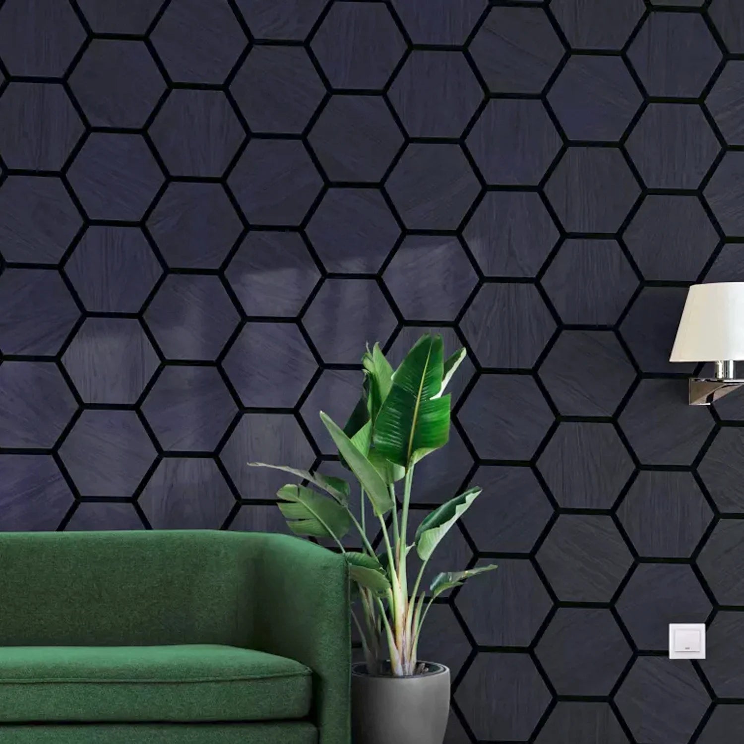 Wood Wall Panel | HDF | Acoustic Hexagonal - Black Oak.