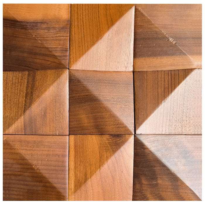 Walnut Triangle Solid Wood Wall Panel | GroovePanel®