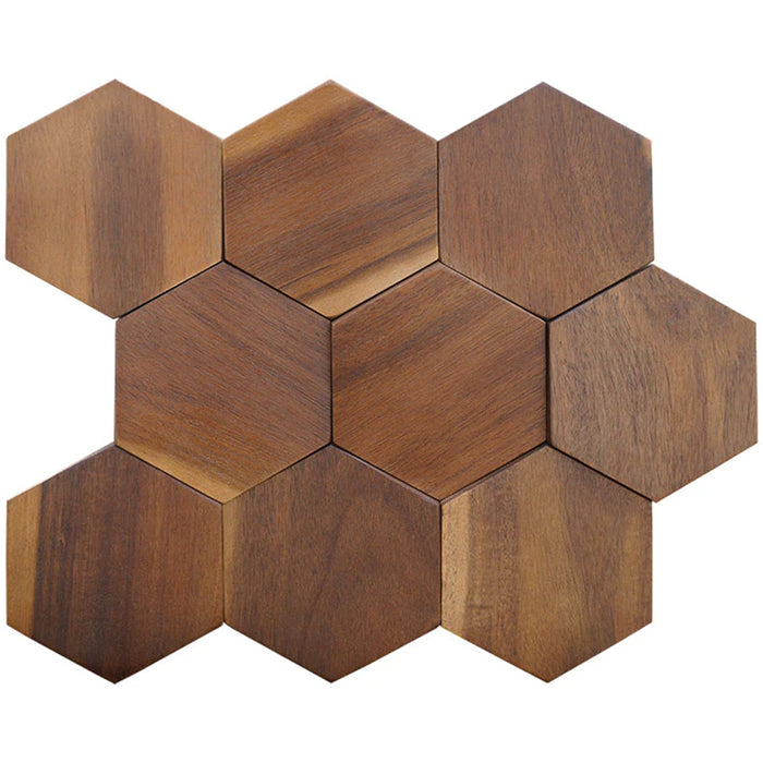 Hexagon Walnut Solid Wood Panel Sample Box