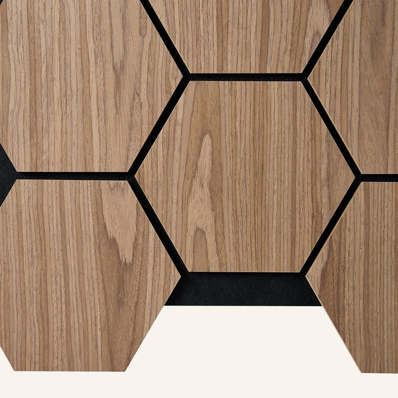 Acoustic Hexagon Wood Wall Panels in Walnut — view 7