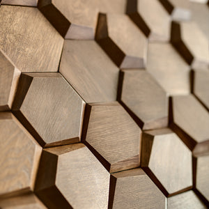 Wood Wall Panel | Solid Wood | Walnut Honey Mosaic.