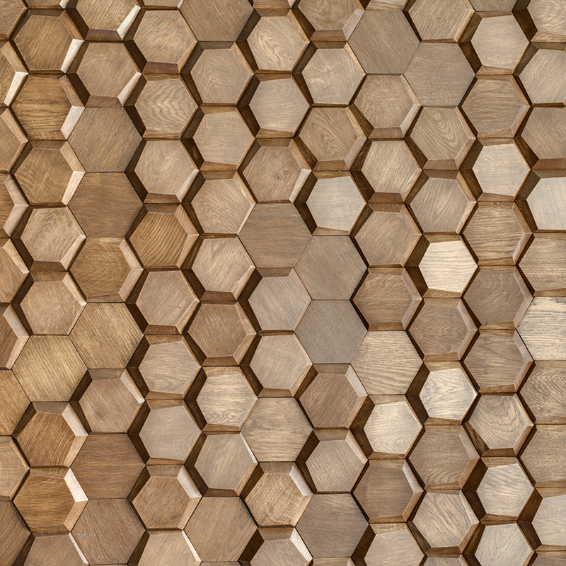 Wood Wall Panel | Solid Wood | Walnut Honey Mosaic.