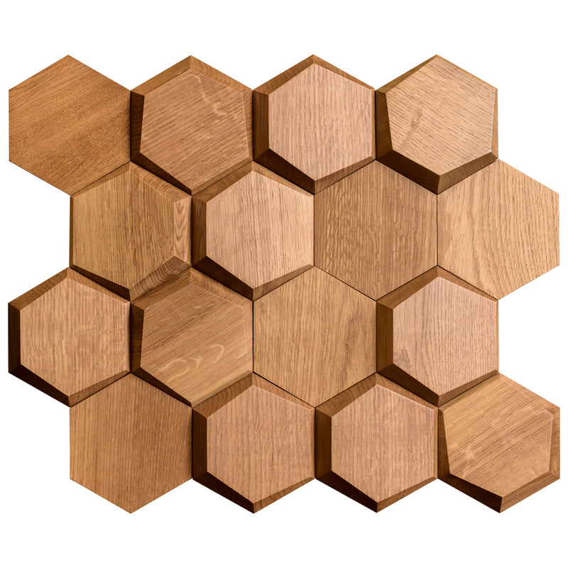 Wood Wall Panel | Solid Wood | Walnut Honey Mosaic.