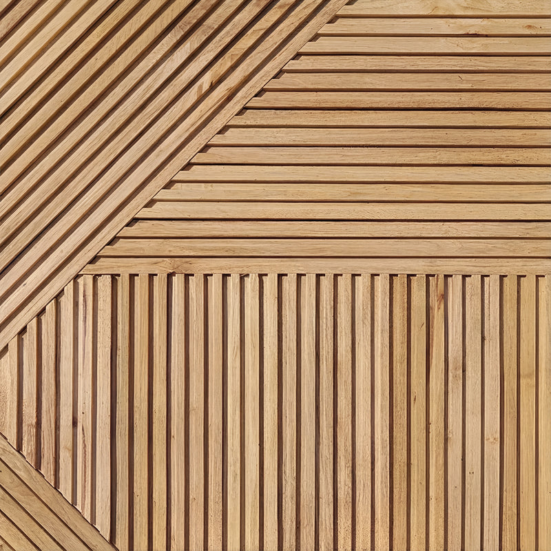 3D Geometric Pattern Wooden Panels - Brown - View 4