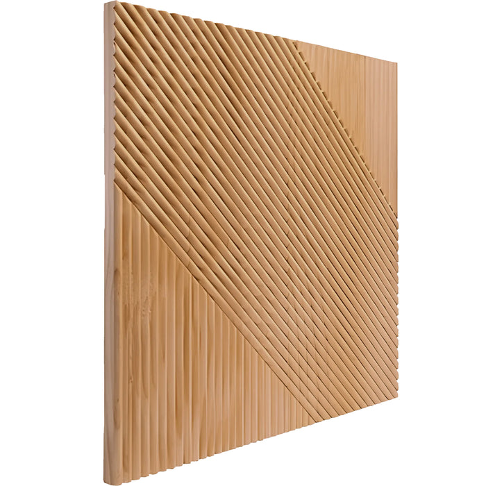 Natural Oak Crossing Lines Solid Wood Wall Panel