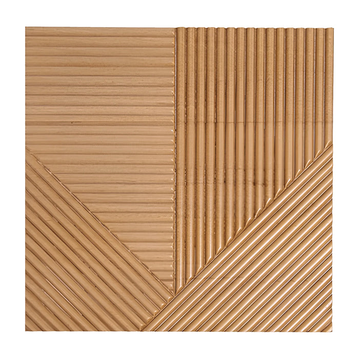 Natural Oak Crossing Lines Solid Wood Wall Panel