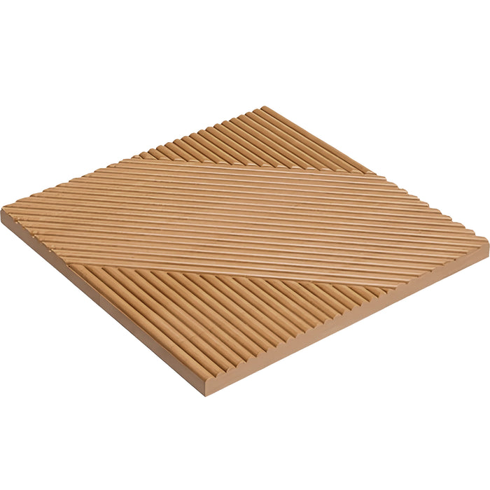 Natural Oak Crossing Lines Solid Wood Wall Panel