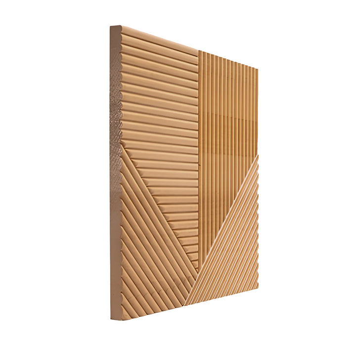 Natural Oak Crossing Lines Solid Wood Wall Panel