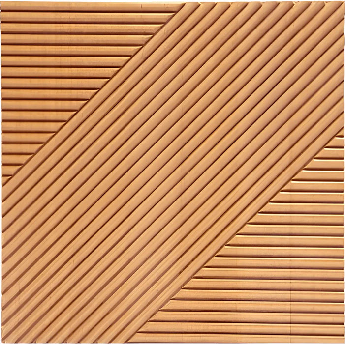 Natural Oak Crossing Lines Solid Wood Wall Panel