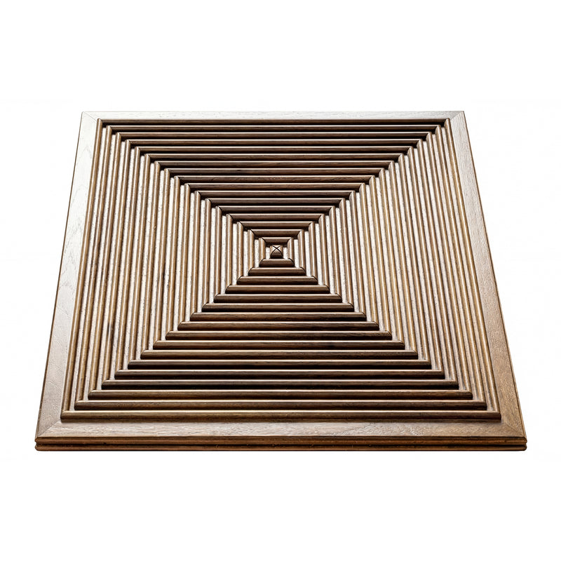 3D Concentric Square Wood Wall Panel - Walnut - View 4