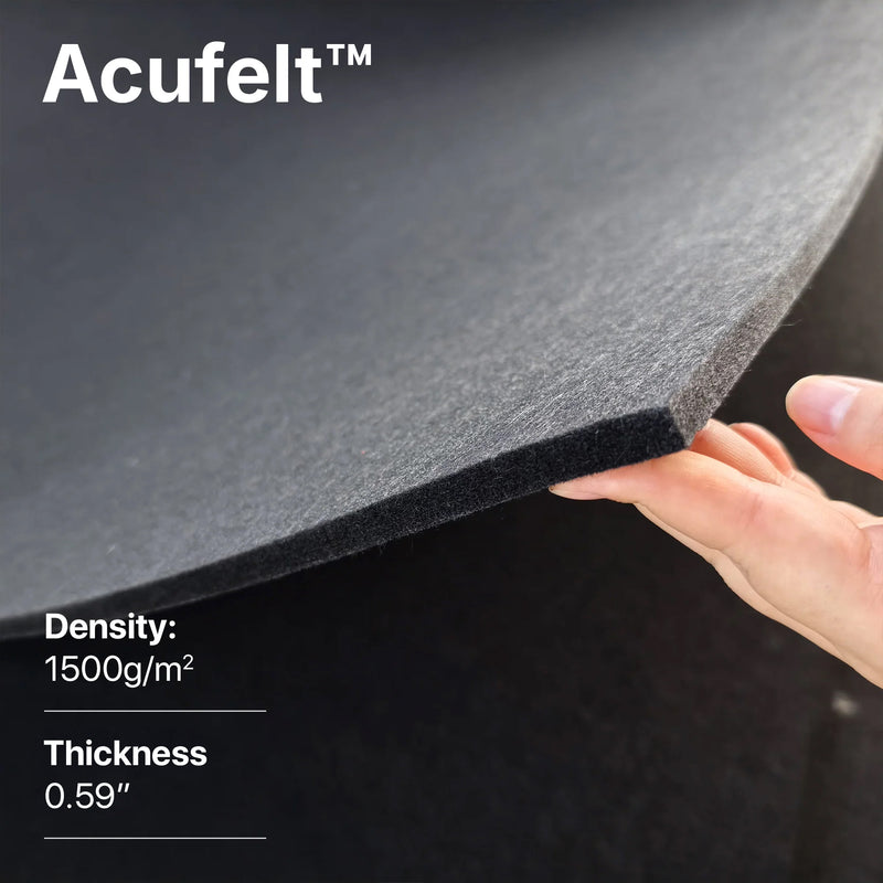 Acufelt backing, 1500g/m² at 0.59 inch — Acoustic Rectangle Wood Wall Panels
