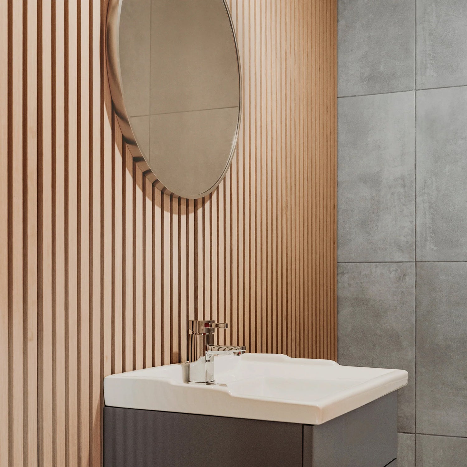 Acoustic Slat Wood Wall Panels for Bathrooms