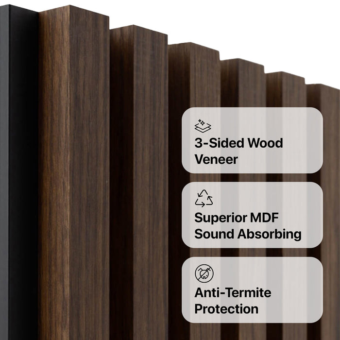 American Classic Acoustic Slat Wood Wall Panels | 3-Sided Veneer | SoundPanel®